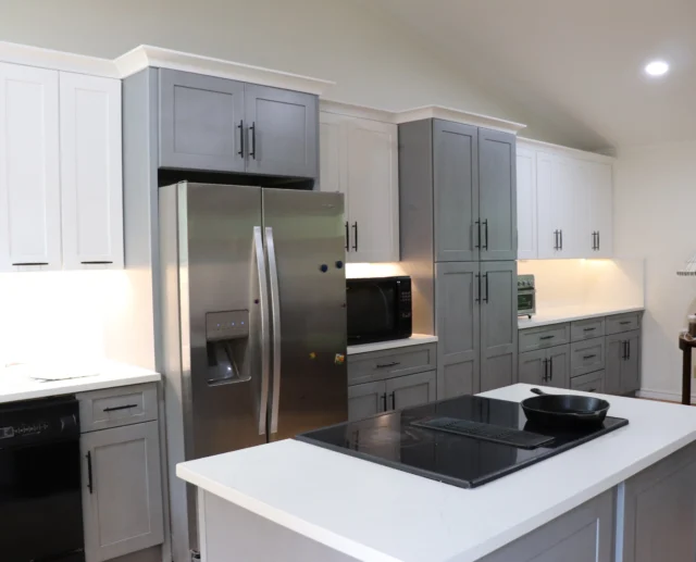 The perfect combination of RTA White and RTA Light Grey cabinets 🤍✨

A timeless kitchen design that brings together bright white cabinetry and soft grey tones for the perfect balance of warmth, elegance, and functionality. This color combination creates a clean, modern look while keeping the space inviting and practical for everyday living.

Whether you’re planning a kitchen remodel, custom kitchen design, cabinet replacement, or a full home renovation, this style is a beautiful choice that will never go out of trend.

Designed & Installed by Cabinetto.