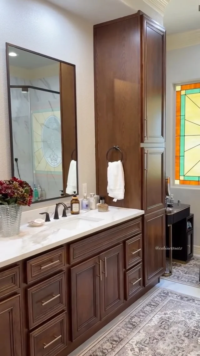 Timeless elegance for your everyday routine. 👌🏻
Details coming soon…
Our recent vanity project is the perfect example of how classic design never goes out of style. ✨

Clean lines, timeless details, and thoughtful craftsmanship come together to create a bathroom that’s both beautiful and functional. A vanity like this will look just as elegant years from now as it does today.

Designed and installed by Cabinetto.
@bertch_cabinets ✨

#BathroomRemodel #BathroomVanity #CustomVanity #ClassicDesign #TimelessElegance BathroomInspiration HomeRemodel CabinetDesign LuxuryBathroom AustinTX AustinRemodel Cabinetto