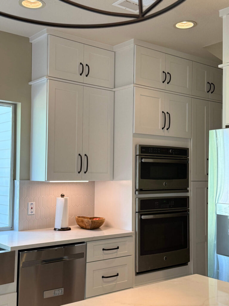 RTA White Shaker vanity with Arizona Tile Ridge countertop