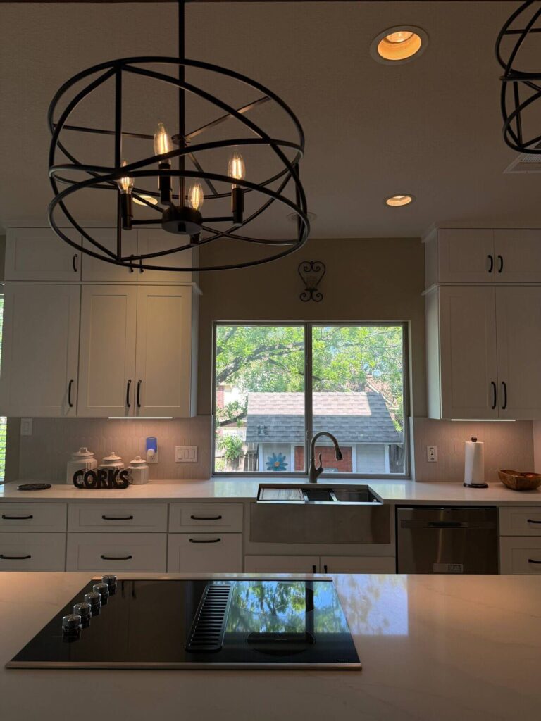 RTA White Shaker vanity with Arizona Tile Ridge countertop