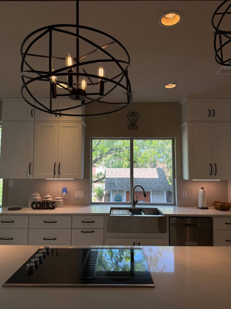 RTA White Shaker vanity with Arizona Tile Ridge countertop