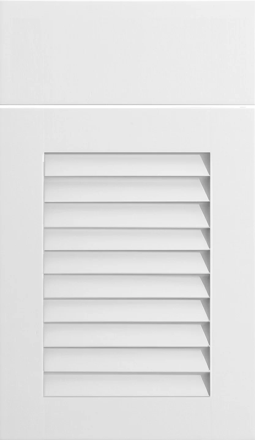 Shown in White Paint in Louvered Door